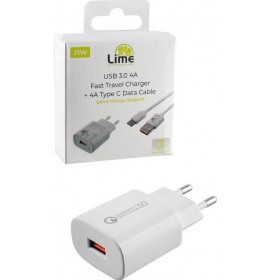 Lime Usb 3.0 Fast Charger 21W