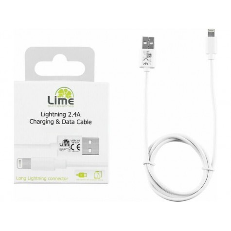 Lime Lightning to Usb Cable 1m white 2.4A