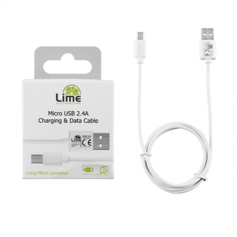 Lime Micro Usb 1m white 2.4A
