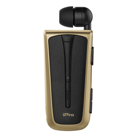 Στερεοφωνικό Ακουστικό Bluetooth iPro RH219s Retractable με Δόνηση Χρυσό