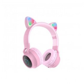 Hoco W27 Cat Ear Wireless Pink Headphones
