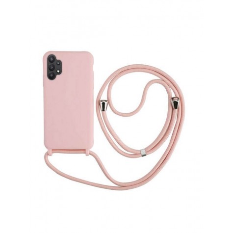 Samsung A32 5G tpu case with strap pink