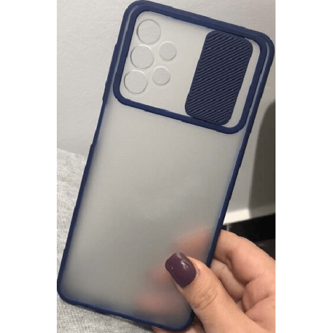 Samsung A42 tpu case with camera cover blue