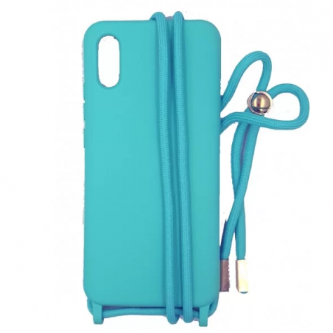 Xiaomi RedMi 9A silicone case blue with strap