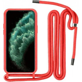  Xiaomi RedMi 9C silicone case red with strap