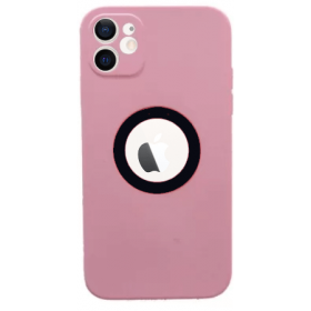 iPhone 12 silicone case with camera cutout pink