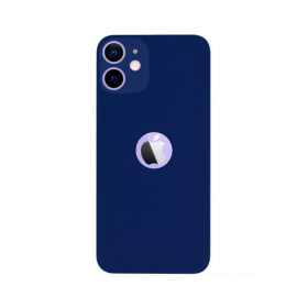 iPhone 12 mini silicone case with logo cutout blue