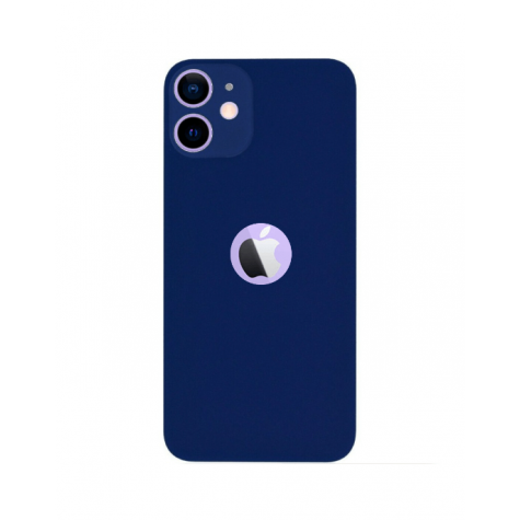 iPhone 12 mini silicone case with logo cutout blue