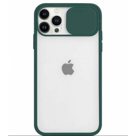 iPhone 13pro max silicone case with camera cover green