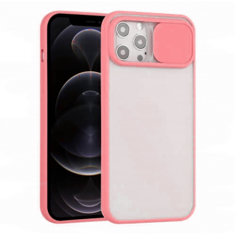 iPhone 13pro max silicone case with camera cover pink