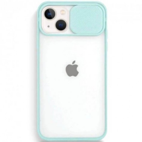 iPhone 13 case with camera cover cyan