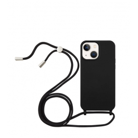 iPhone 13 silicone case with strap black