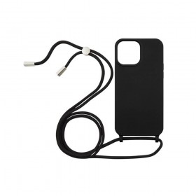 iPhone 14 silicone case with strap black