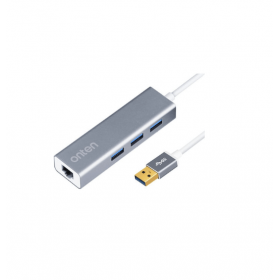 Onten USB 3.0 to 3 Port Hub with Fast Ethernet Adapter OTN-5221
