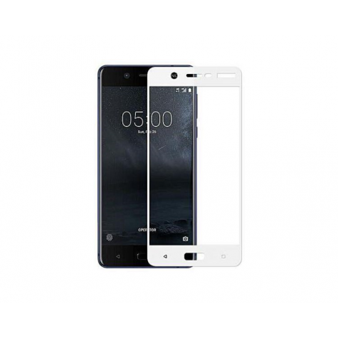 Nokia 5 5,2'' Fullface White Tempered Glass 9H Προστασία Οθόνης