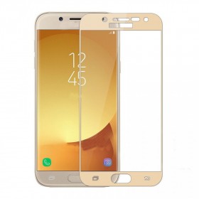 Samsung j7 2017 Gold Fullface Tempered Glass 9H Προστασία Οθόνης