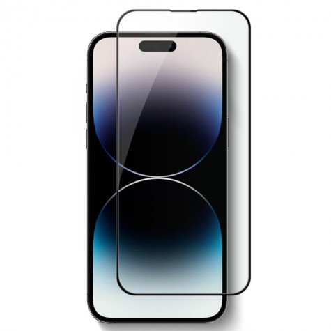 iPhone 14 Pro Black Fullface Tempered Glass 9H Προστασία Οθόνης