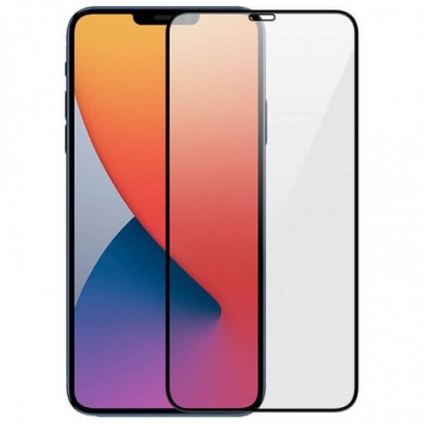 iPhone 12 Pro Max Black Fullface Tempered Glass 9H Προστασία Οθόνης