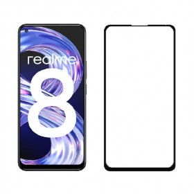 Realme 8 Black Fullface Tempered Glass 9H Προστασία Οθόνης